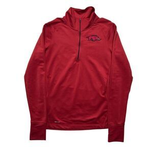 Nike Dri-Fit Men's Arkansas Razorbacks Embroidered 1/4 Zip Performance Pullover